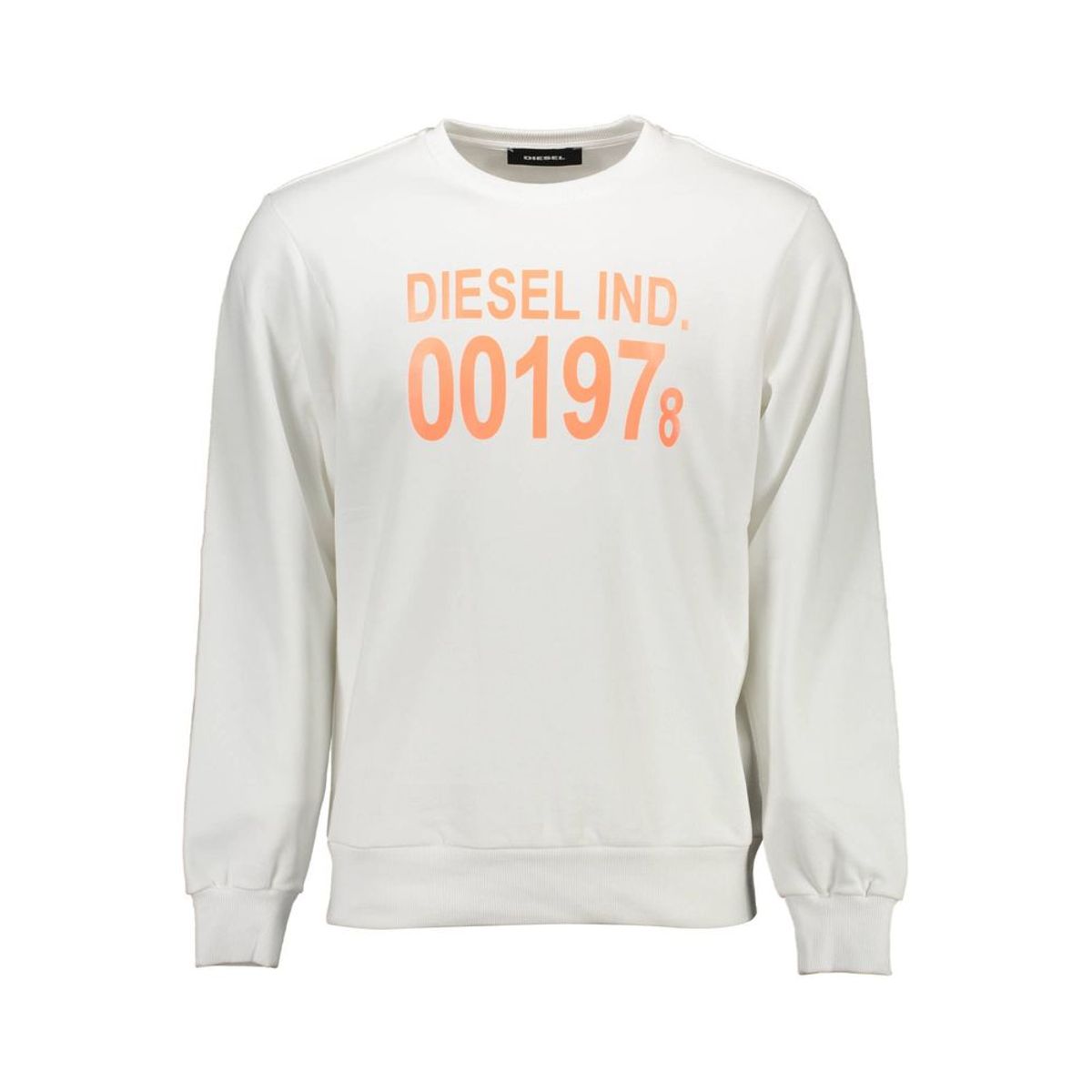 Diesel Crisp White Printed Cotton Sweatshirt