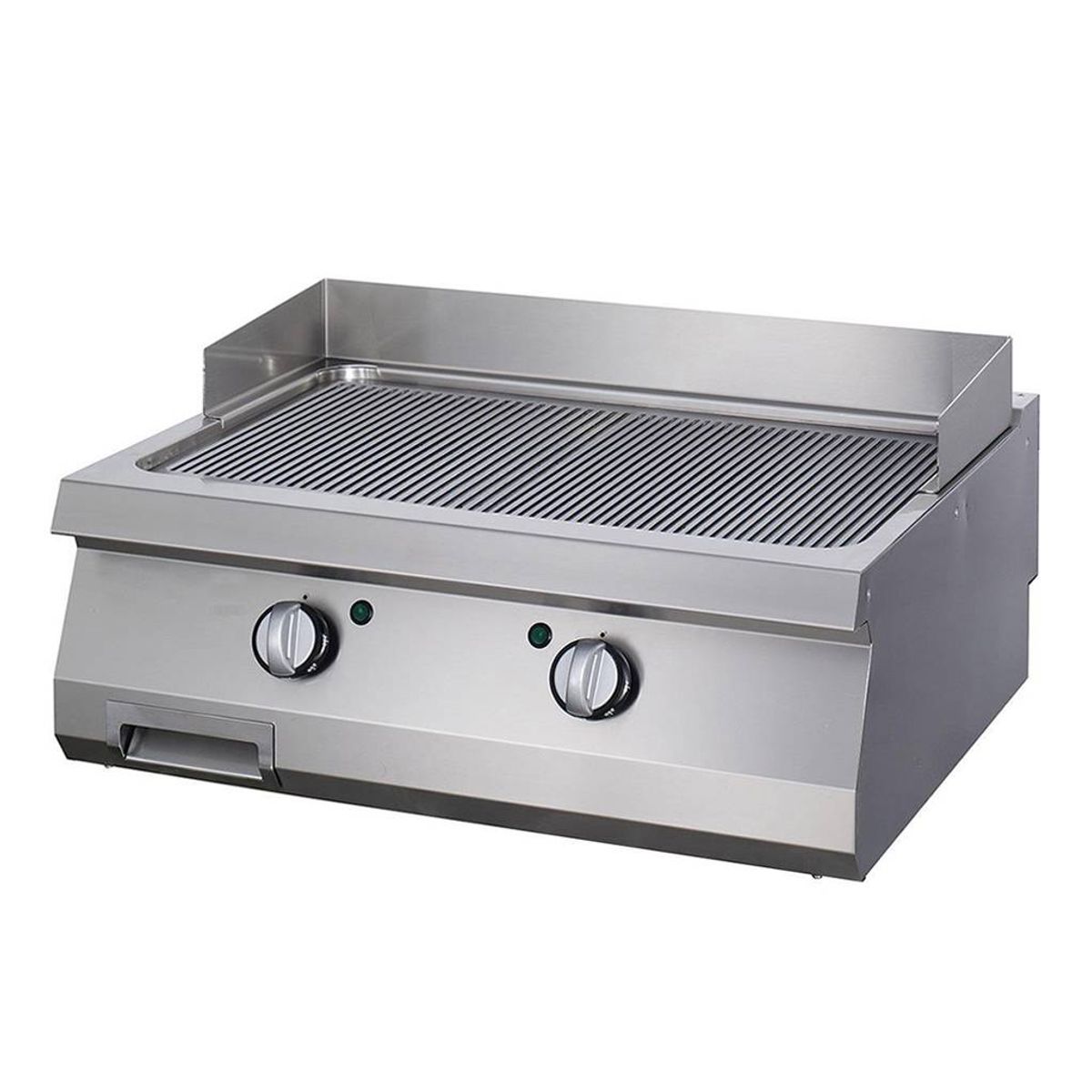 Heavy Duty Grillplade - Rillet krom - Dobbelt enhed - 70 cm dyb - Elektrisk