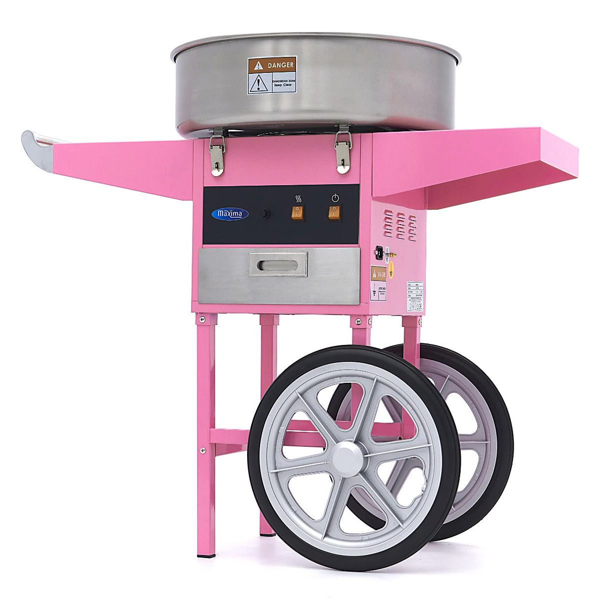 Candy Floss Machine - Ø 52cm - Pink - med vogn