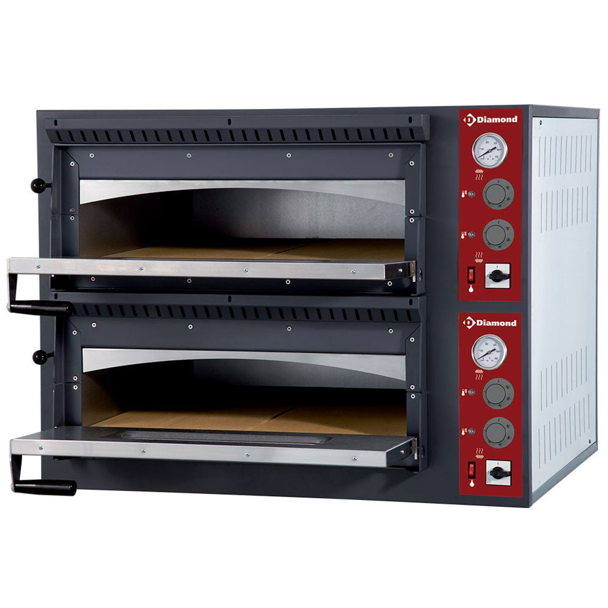 Pizzaovn - 2x 6 pizzaer, 2 kammer