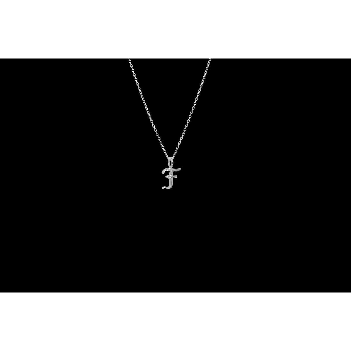 IX F Letter Charm Silver