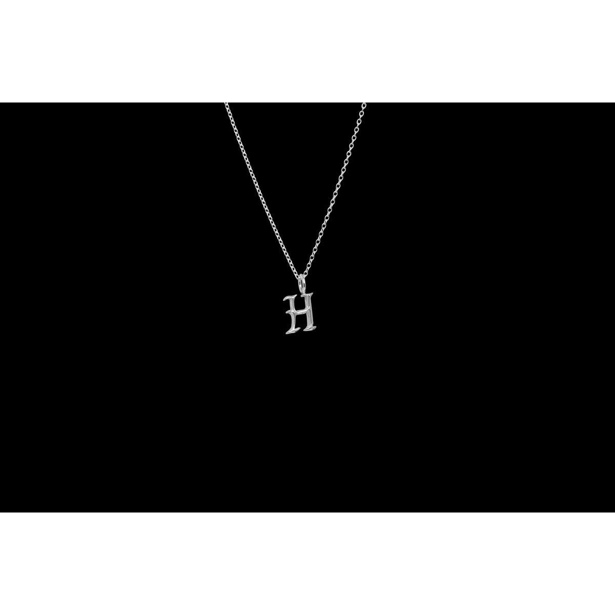 IX H Letter Charm Silver