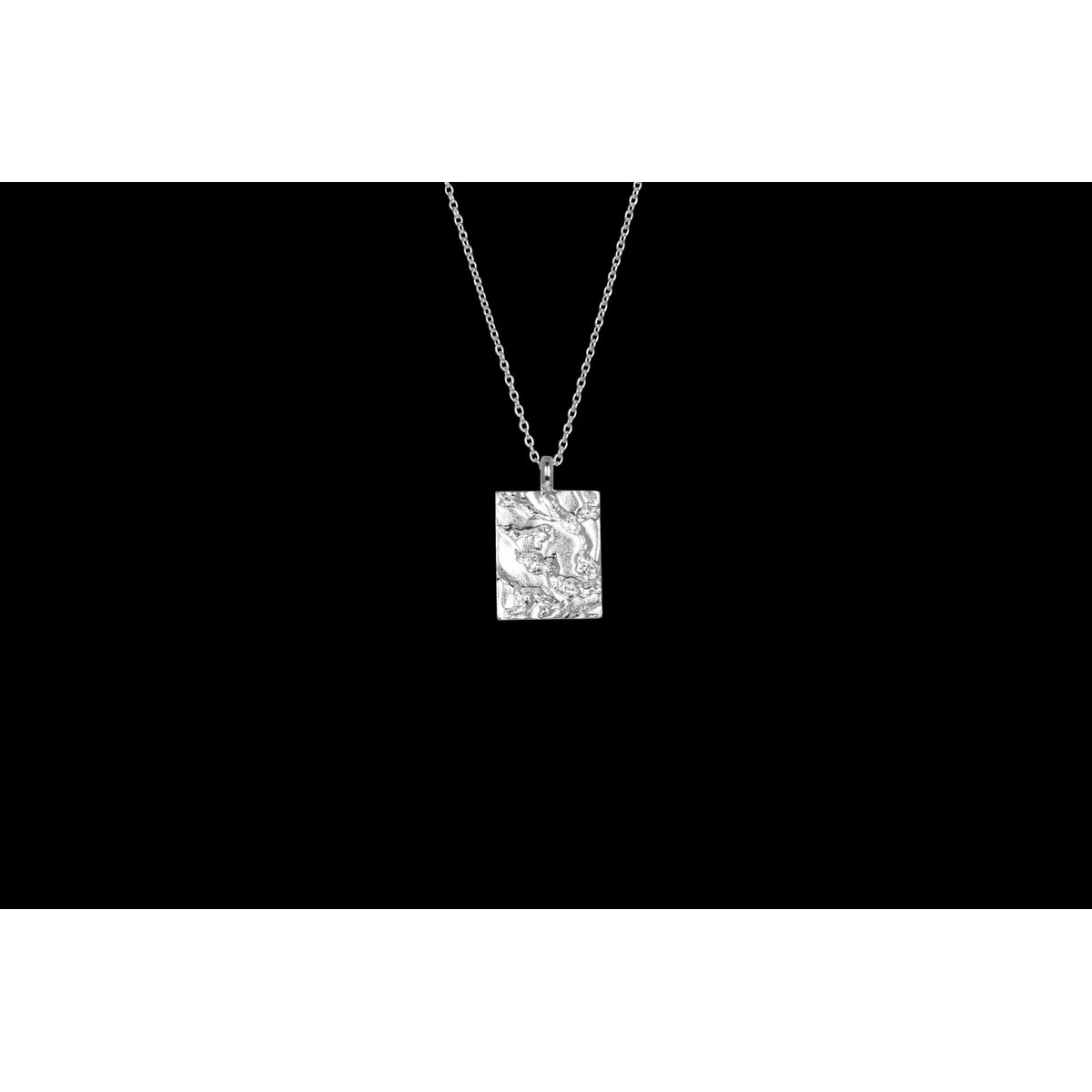 IX Rustic Square Pendant Silver