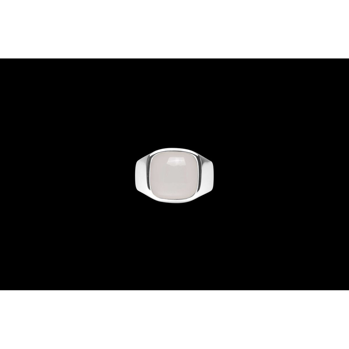 IX Cushion Signet Ring Moonstone Silver