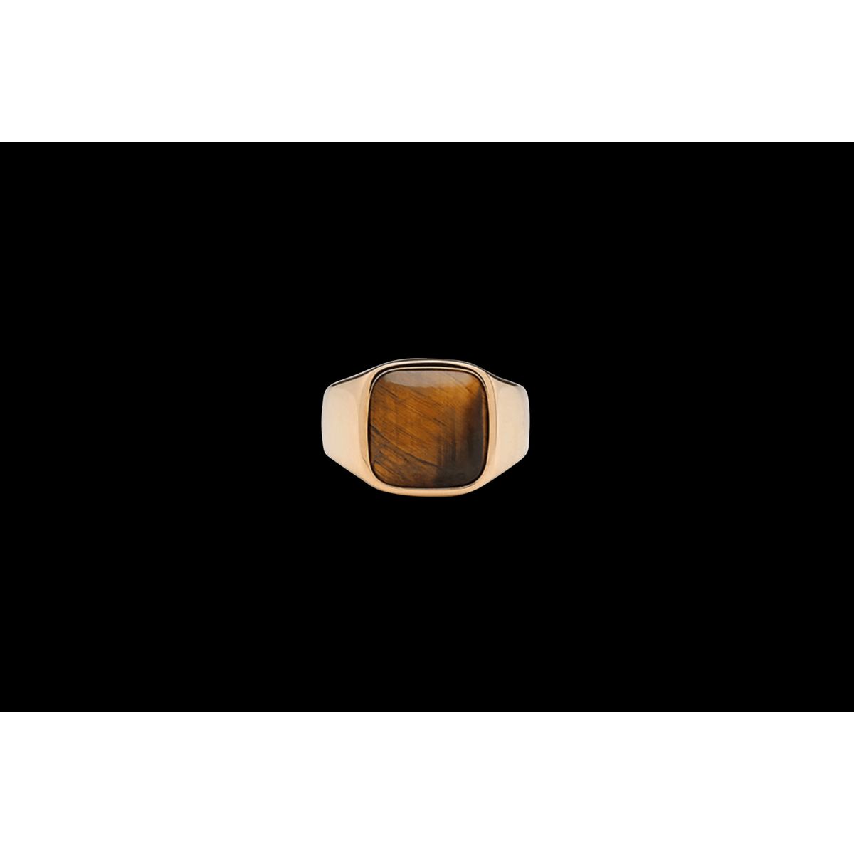 IX Cushion Signet Ring Tiger Eye