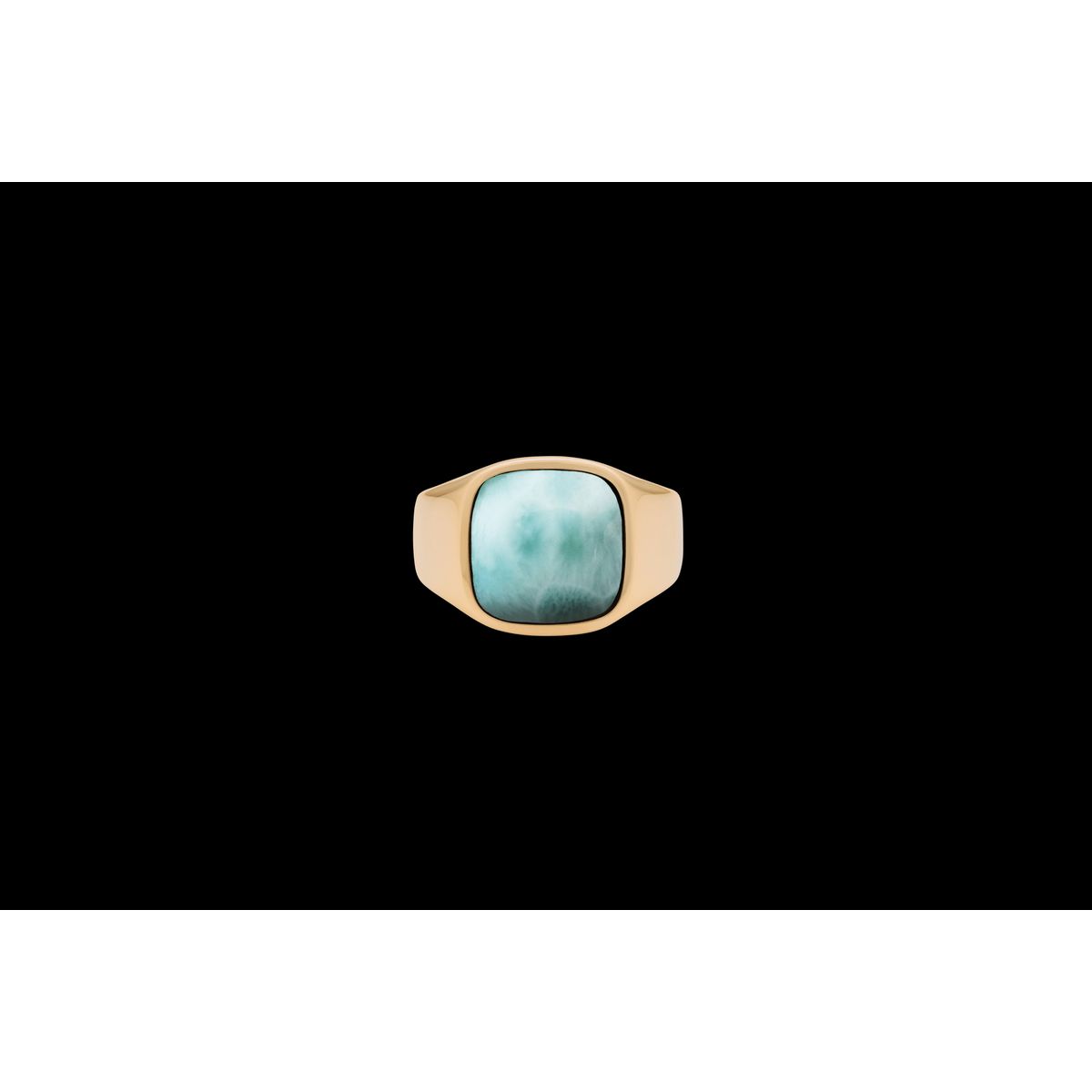 IX Cushion Signet Ring Larimar