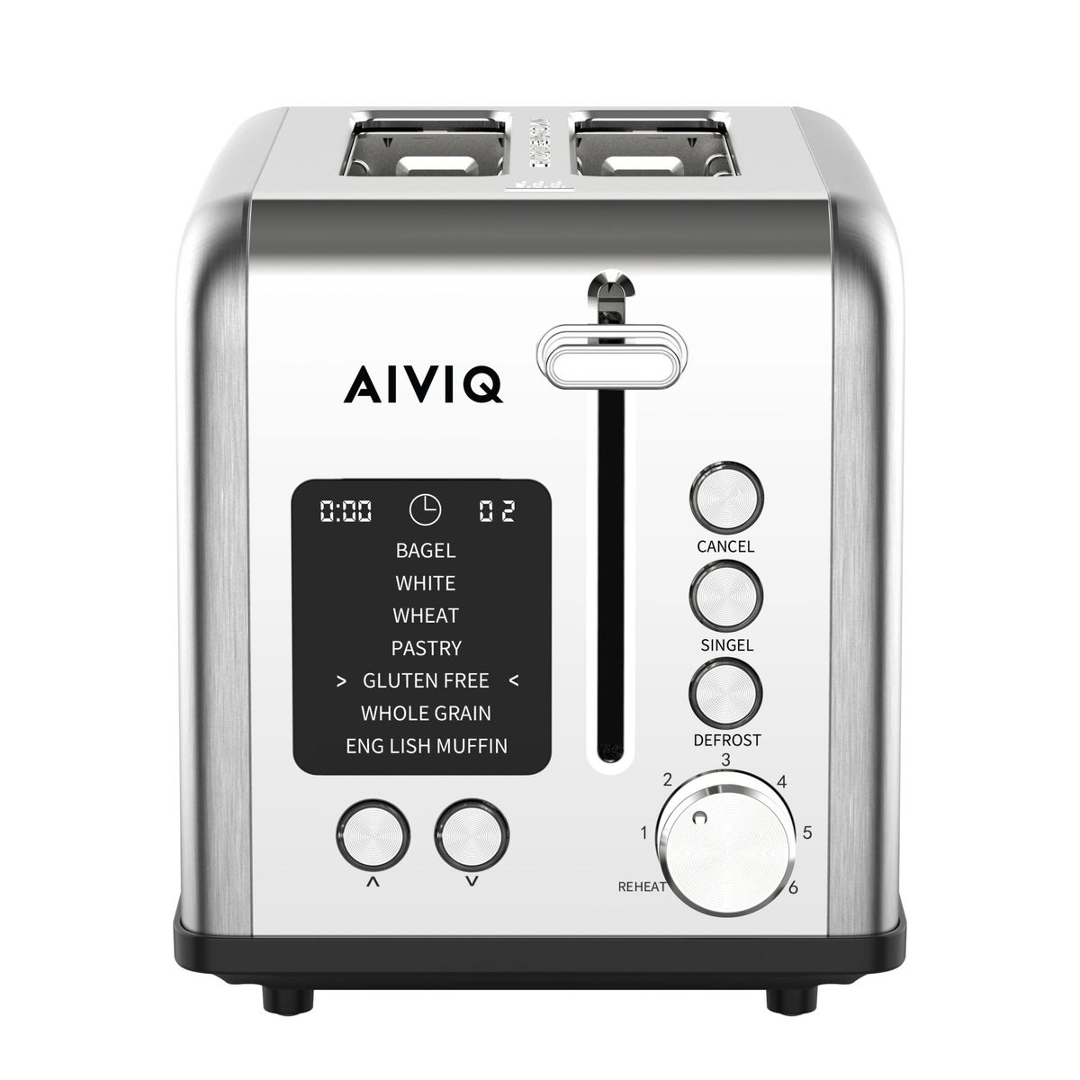 AIVIQ SmartToast Pro 2S Brødrister 2 Skiver - ABT-241 - Rustfrit stål