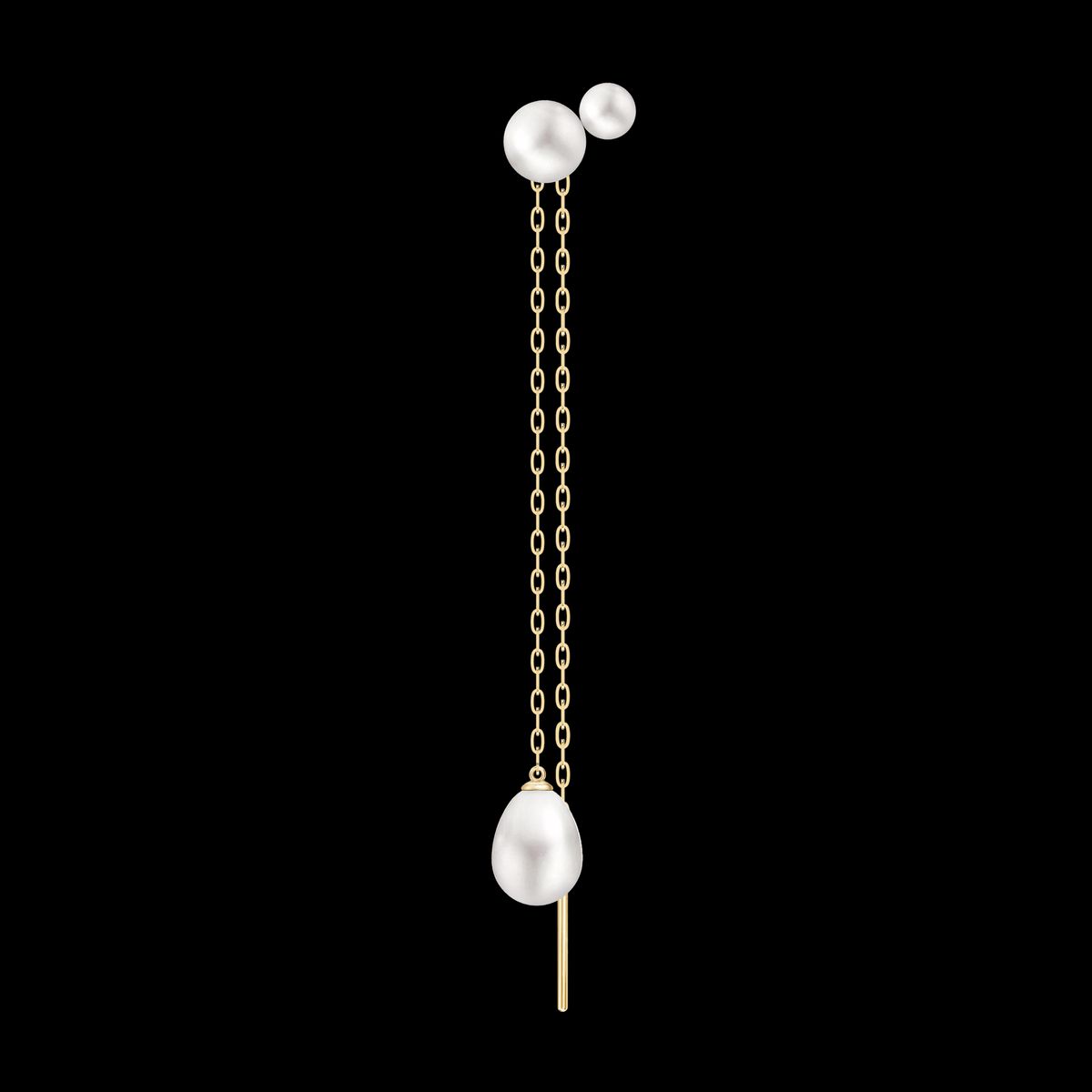 Edna Duo Ear Pendant Look White Pearl