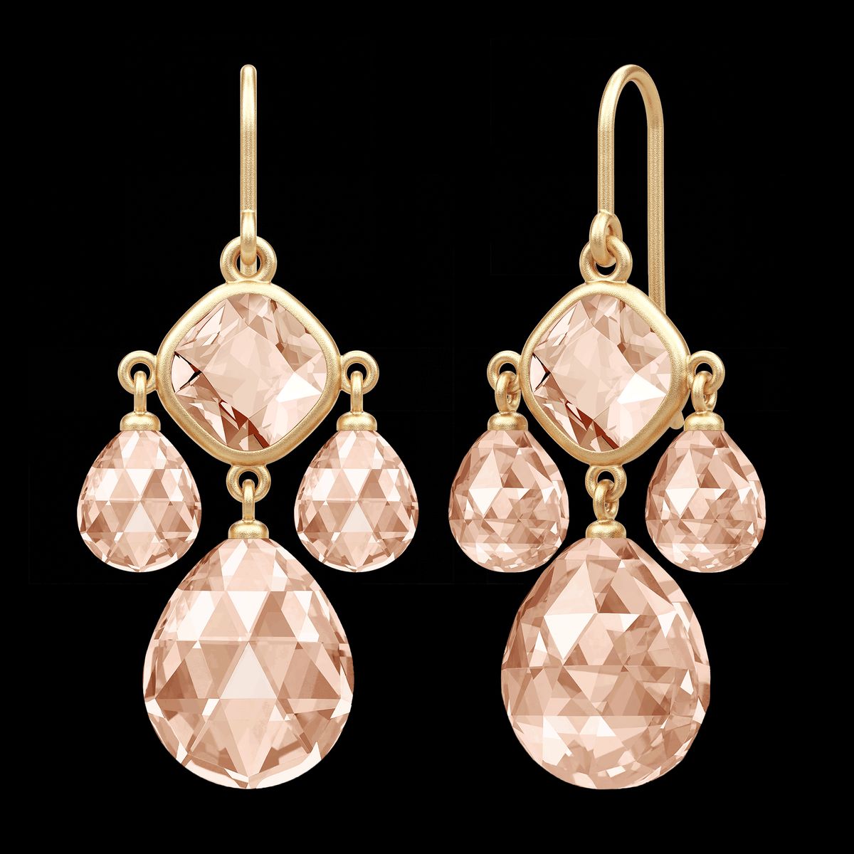 Olivia Chandelier Peach Morganite