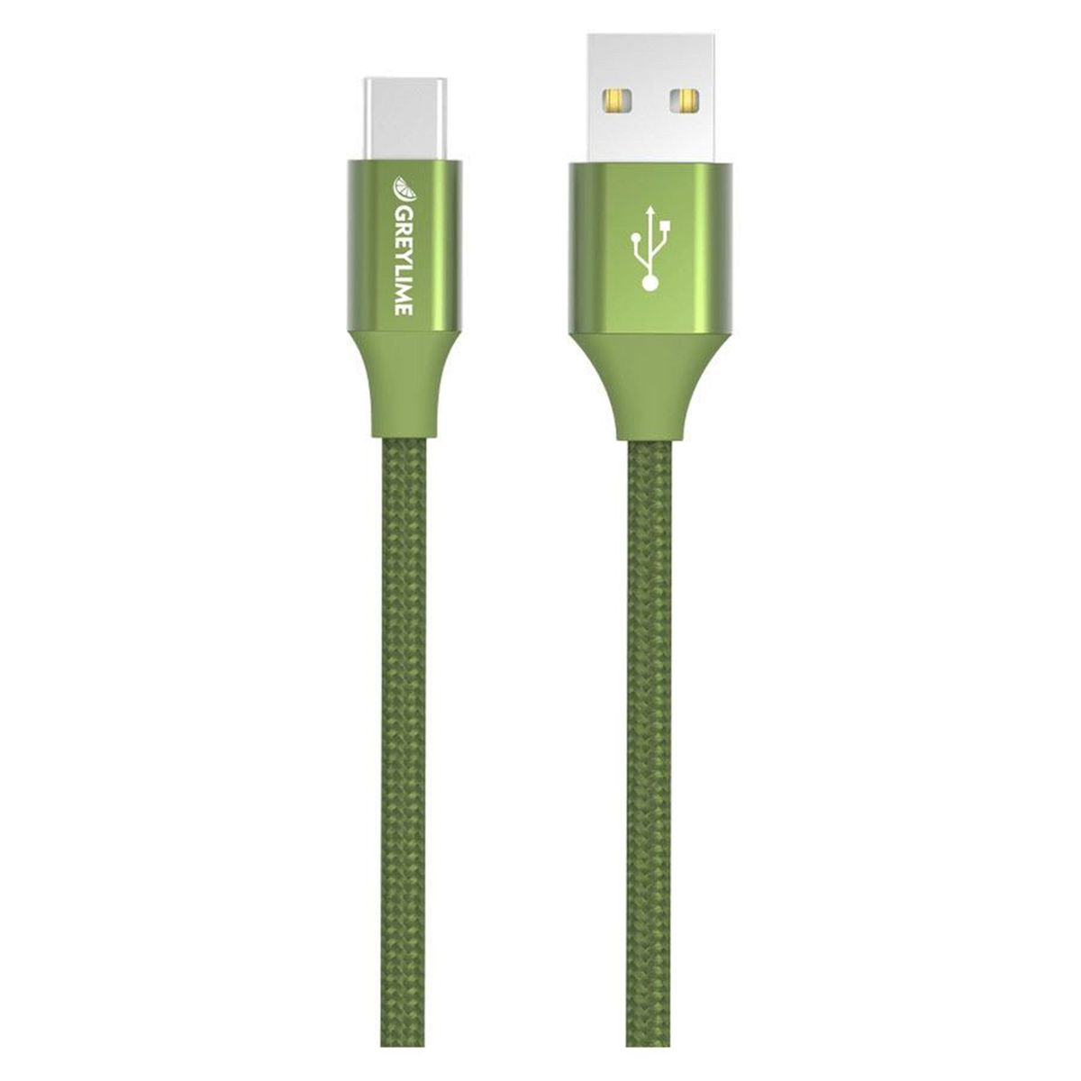 GreyLime Braided USB-A til USB-C Kabel Grøn 1 m