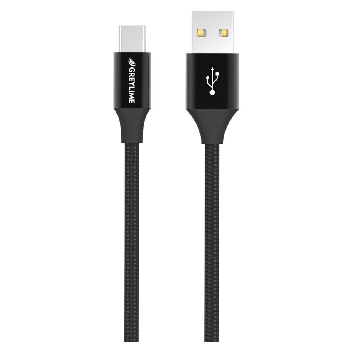 GreyLime Braided USB-A til USB-C Kabel Sort 2 m