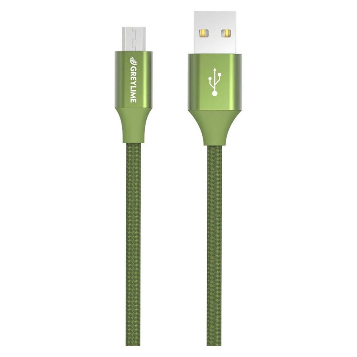 GreyLime Braided USB-A til Micro USB Kabel Grøn 1m