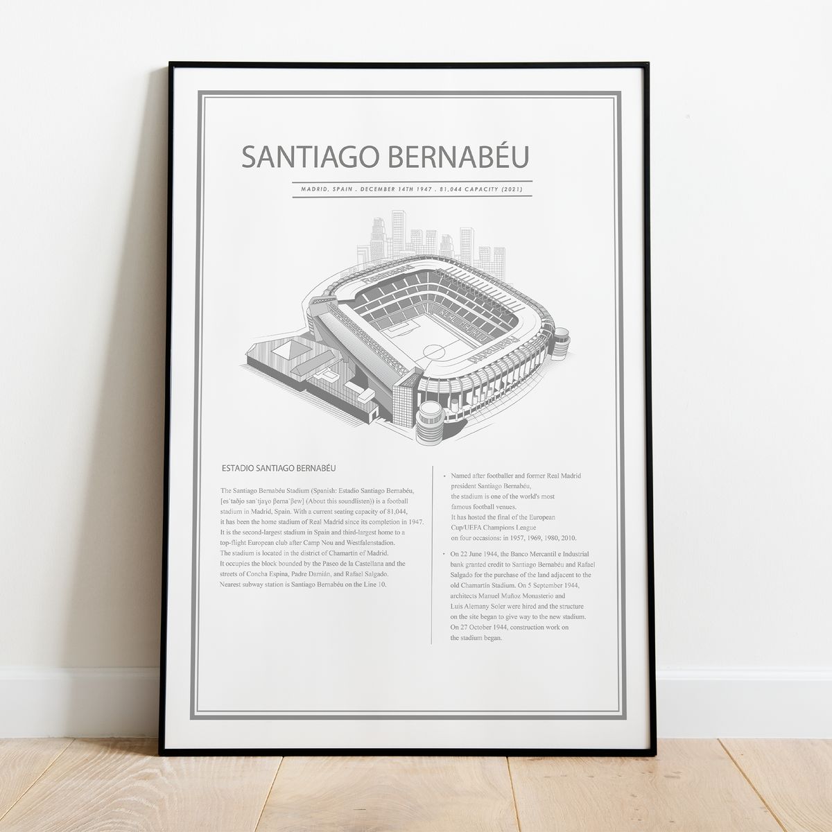 Santiago Bernabau Real Madrid stadion plakat