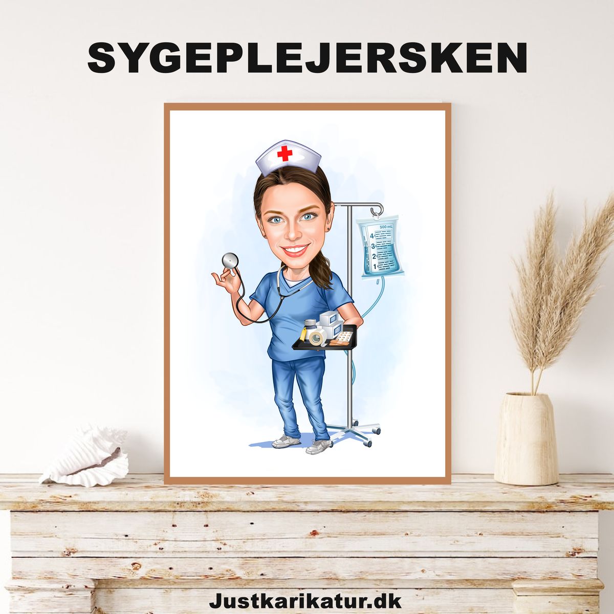 Medicinsk tema16 (1 person) - karikaturtegning efter dine fotos