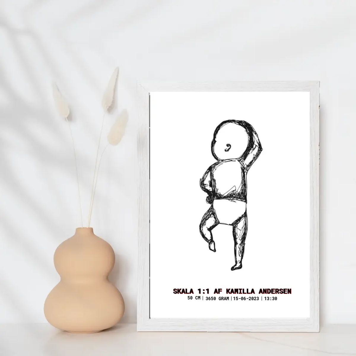 Line art baby - design selv plakat