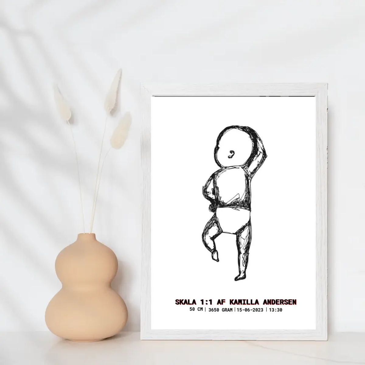 Line art baby - design selv plakat