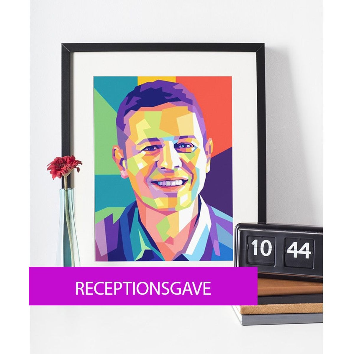 Receptionsgave - pop art tegning efter dine fotos