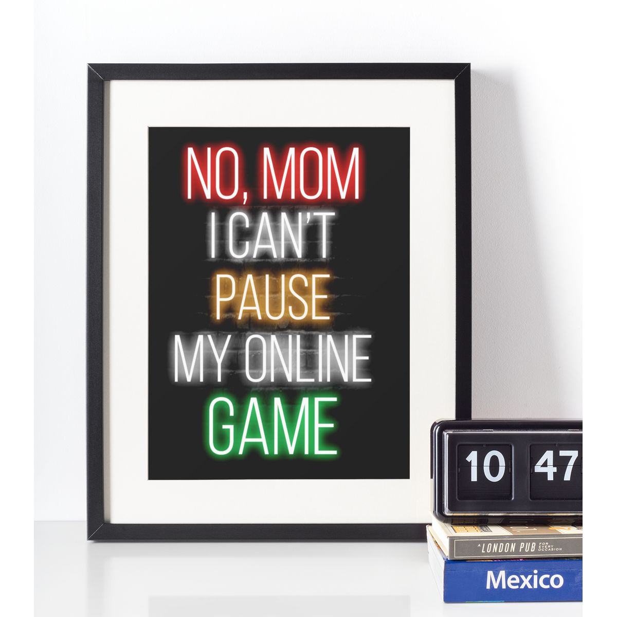 Neon Plakat - No mom