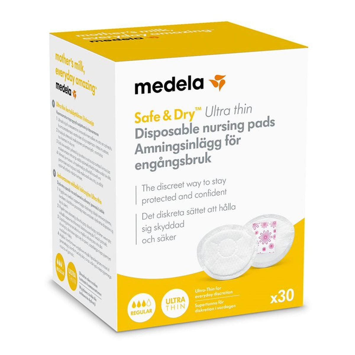 Medela Safe & Dry Ultra thin engangs ammeindlæg, 30 stk. - Medela - Breastfeeding - Buump