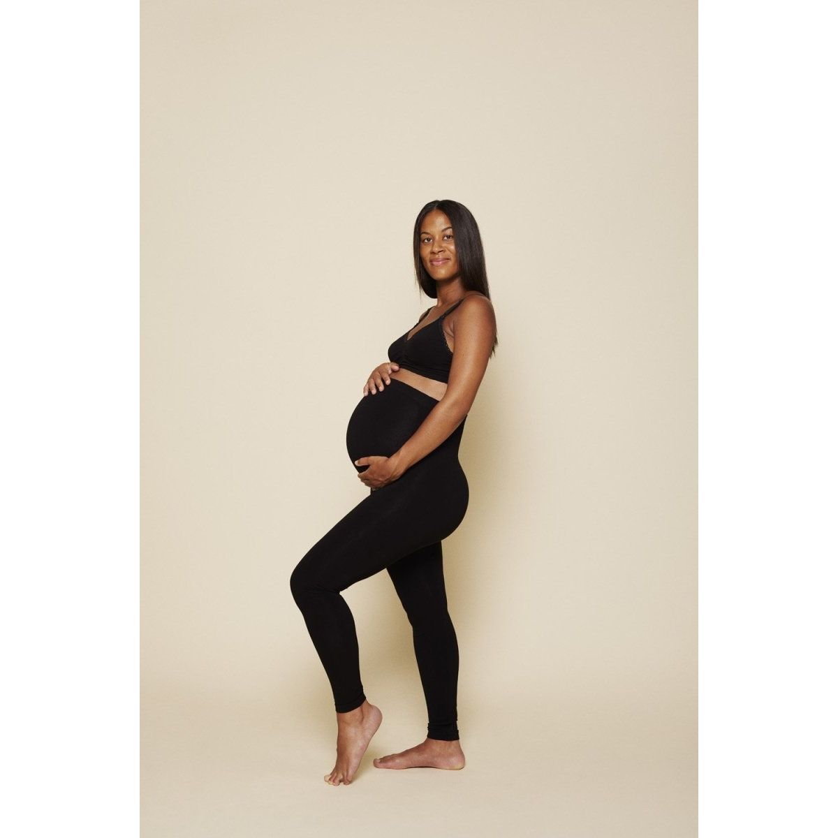 Momkind Belly support leggings, økologisk bambus, sort - Momkind - Tøj - Buump