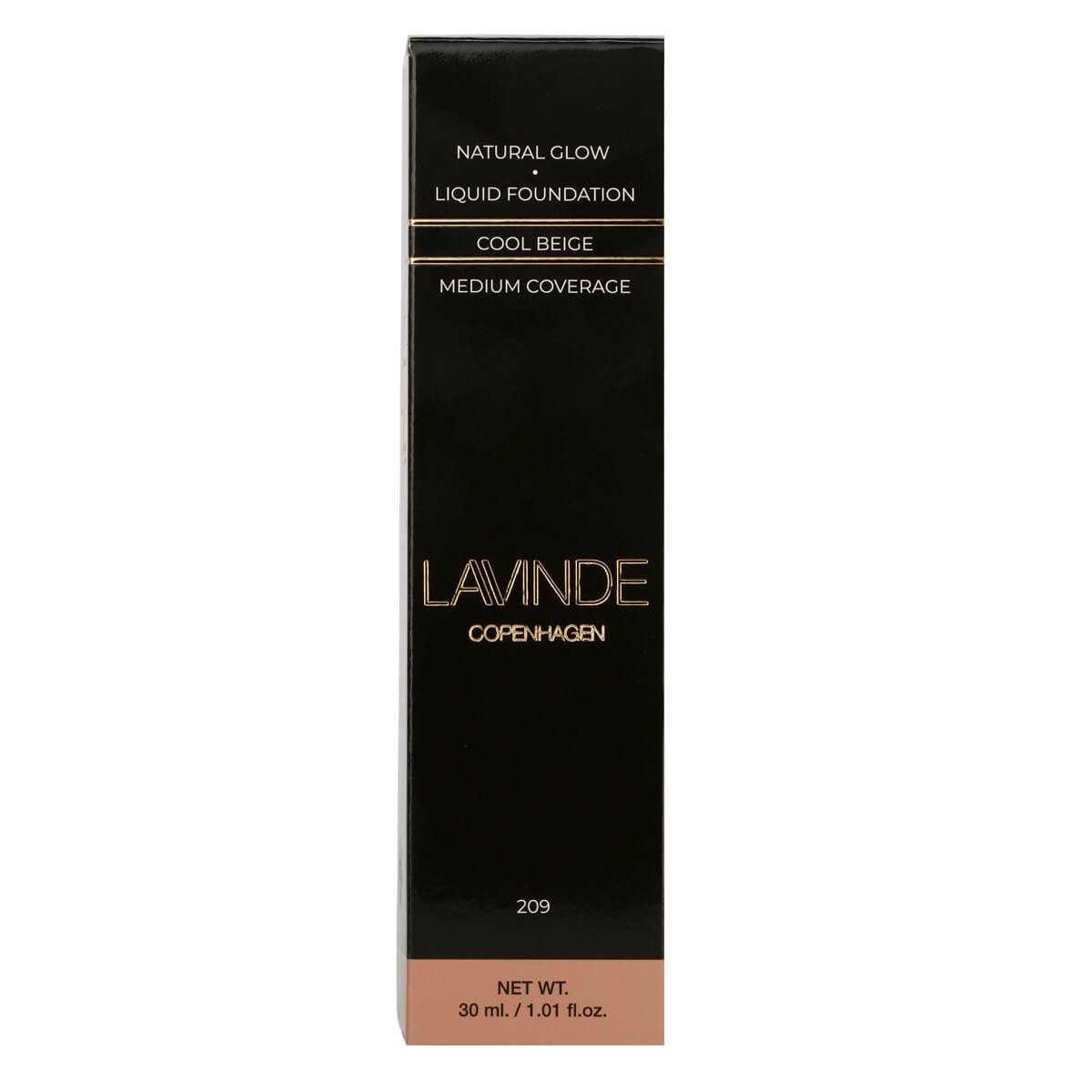 Lavinde Copenhagen NATURAL GLOW Liquid Foundation Cool Beige (209) 30ml - Lavinde Copenhagen - Cosmetics - Buump