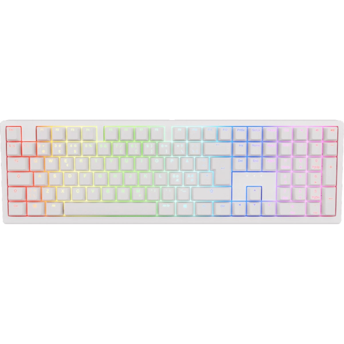 Ducky Zero - White - Cherry Brown - RGB - Trådløs