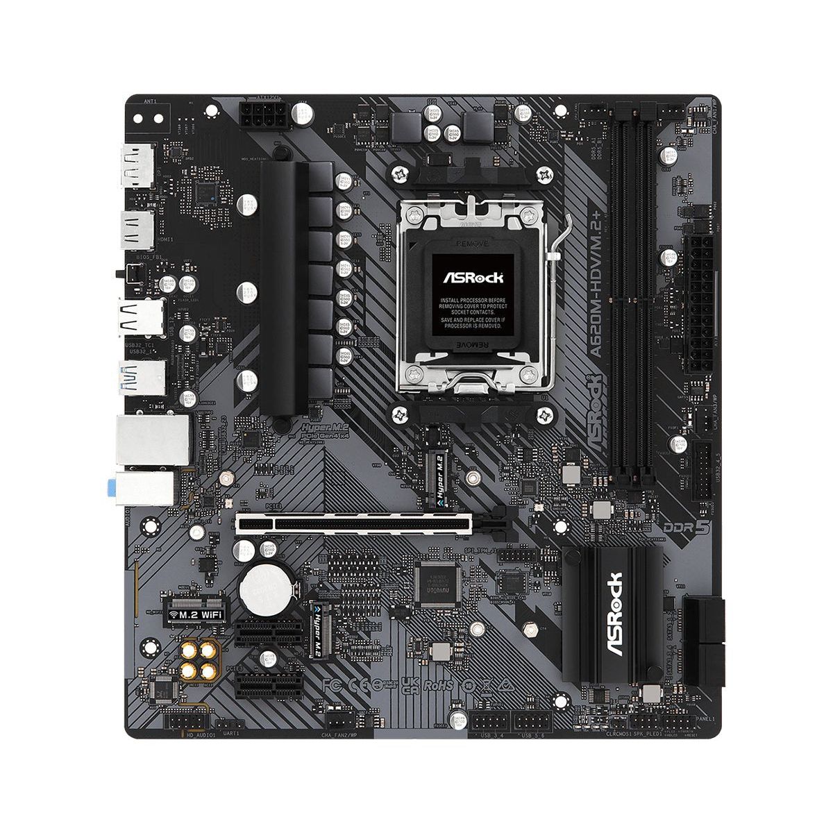 ASRock A620M-HDV/M.2+ - AM5 - Bundkort