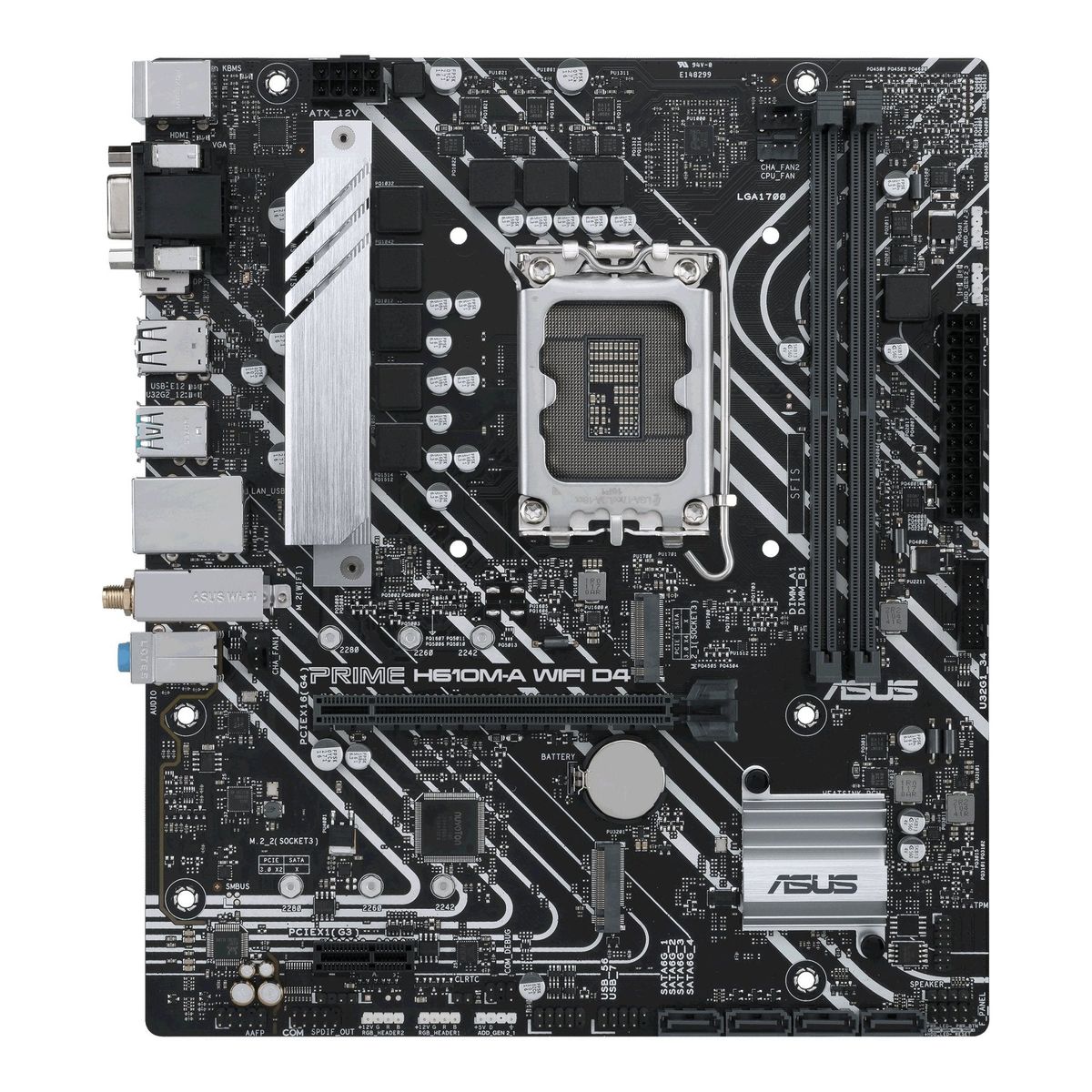 ASUS PRIME H610M-A WIFI D4 (mATX, H610, LGA 1700, DDR4) - Bundkort