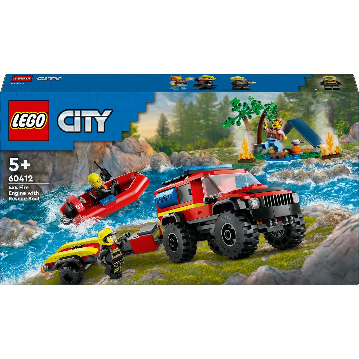 LEGO 60412 City Brandmands off-road Køretøj med redningsbåd