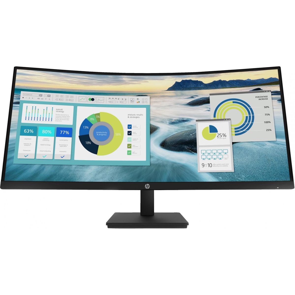 HP P34hc G4 34 3440 x 1440 (UltraWide) HDMI DisplayPort USB-C 60Hz Dockingskærm