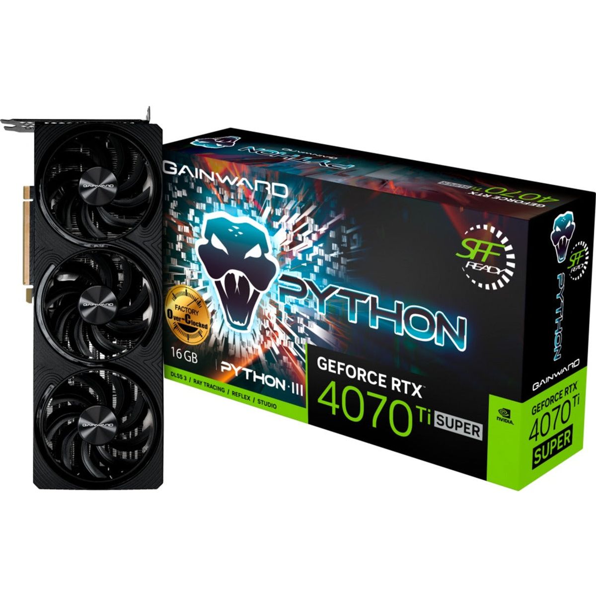 Gainward GeForce RTX 4070 Ti SUPER Python III OC, graphics card (DLSS 3, 3x DisplayPort, 1x HDMI 2.1a)