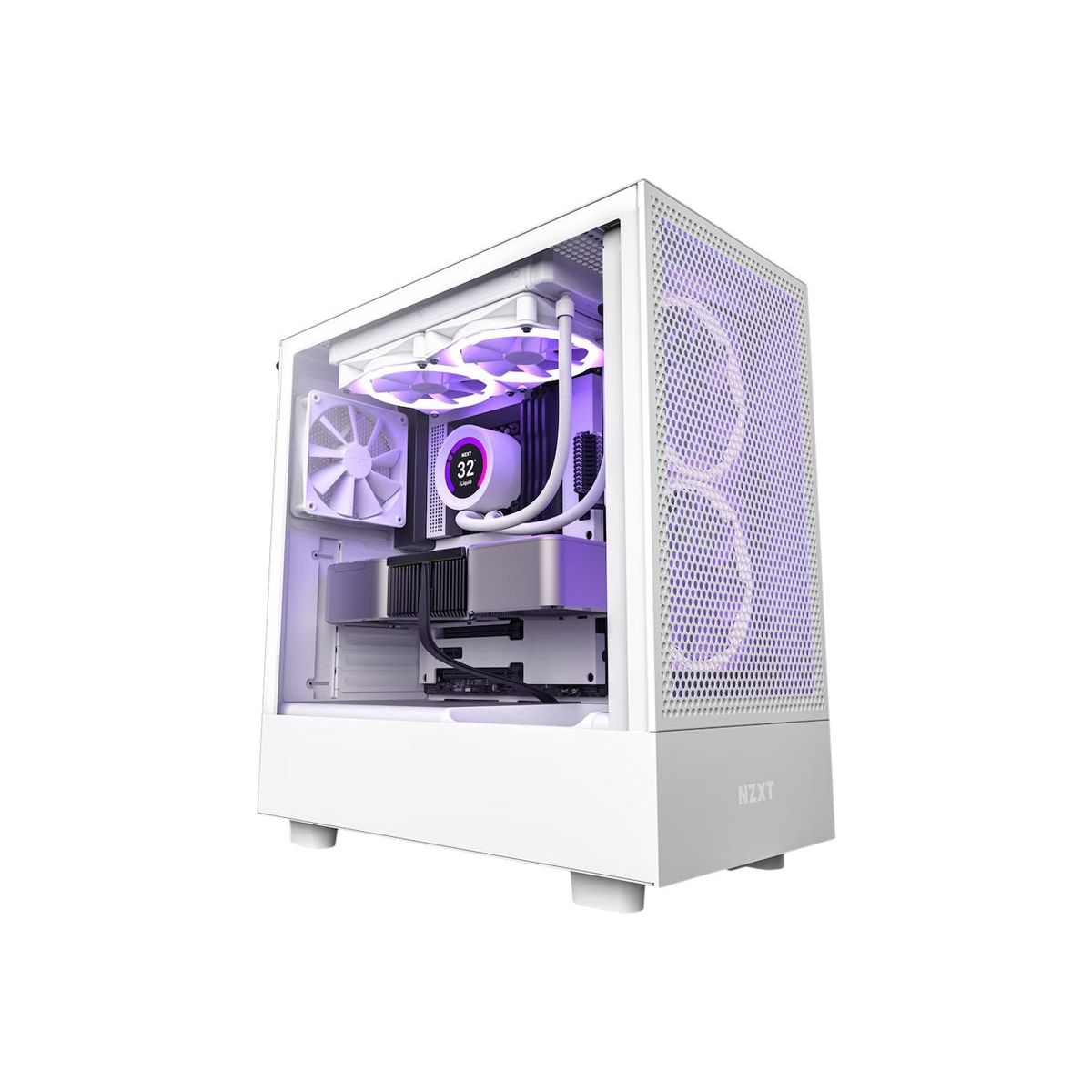 NZXT H series H5 Flow Tårn Udvidet ATX Ingen strømforsyning Hvid