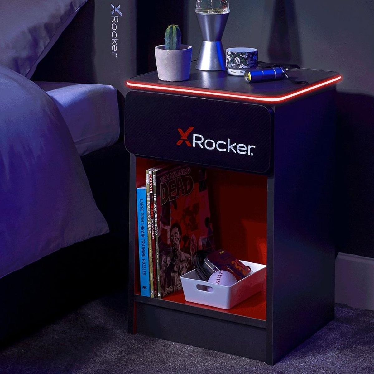 XROCKER CARBON-TEK BEDSIDE WITH WIRELESS CHARGING