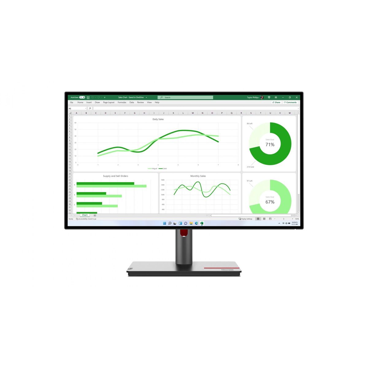 Lenovo ThinkVision P27q-30 27 2560 x 1440 (2K) HDMI DisplayPort 60Hz Pivot Skærm