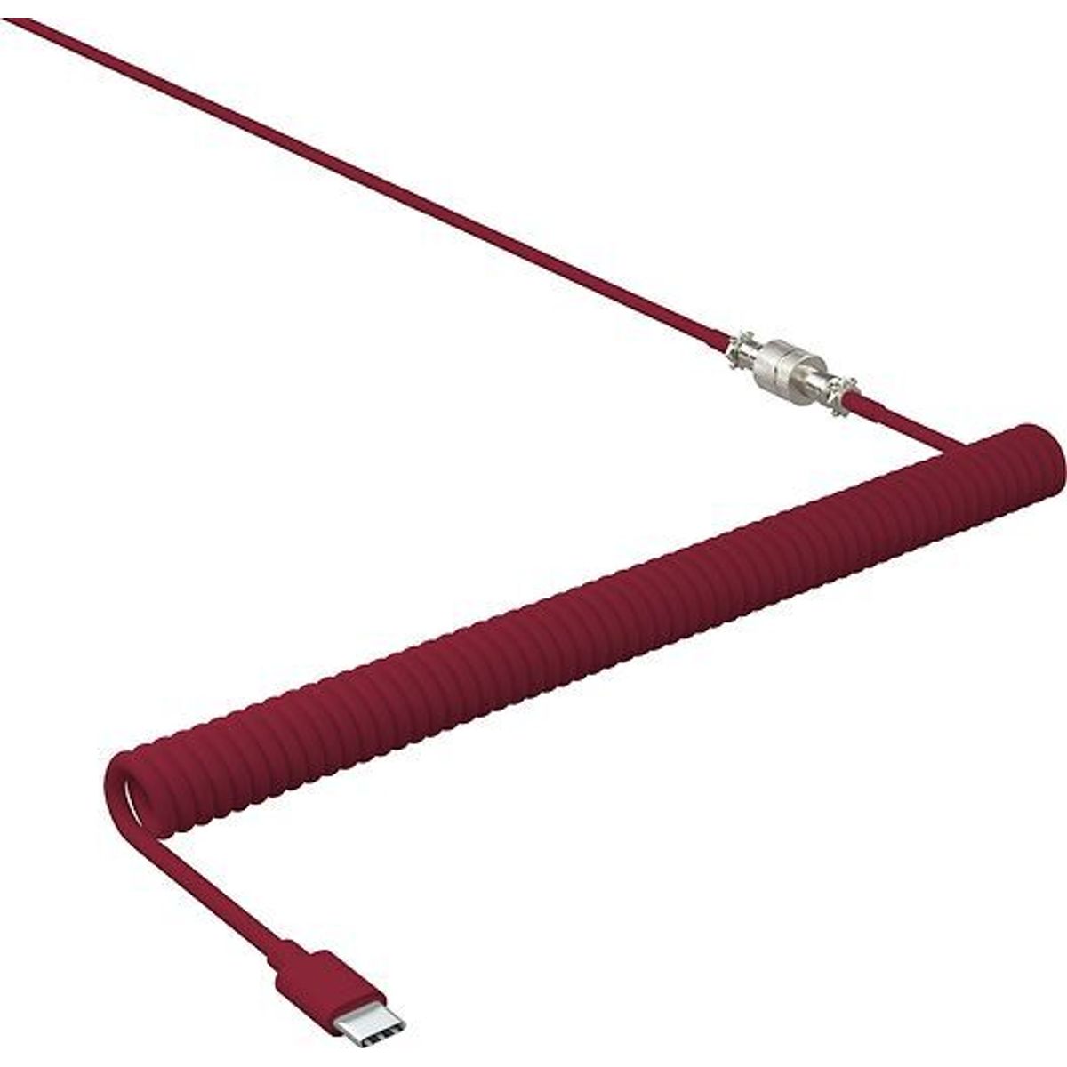 Xtrfy Cable, USB-C to USB-A w. connector, Coiled, Braided, Cherry Red