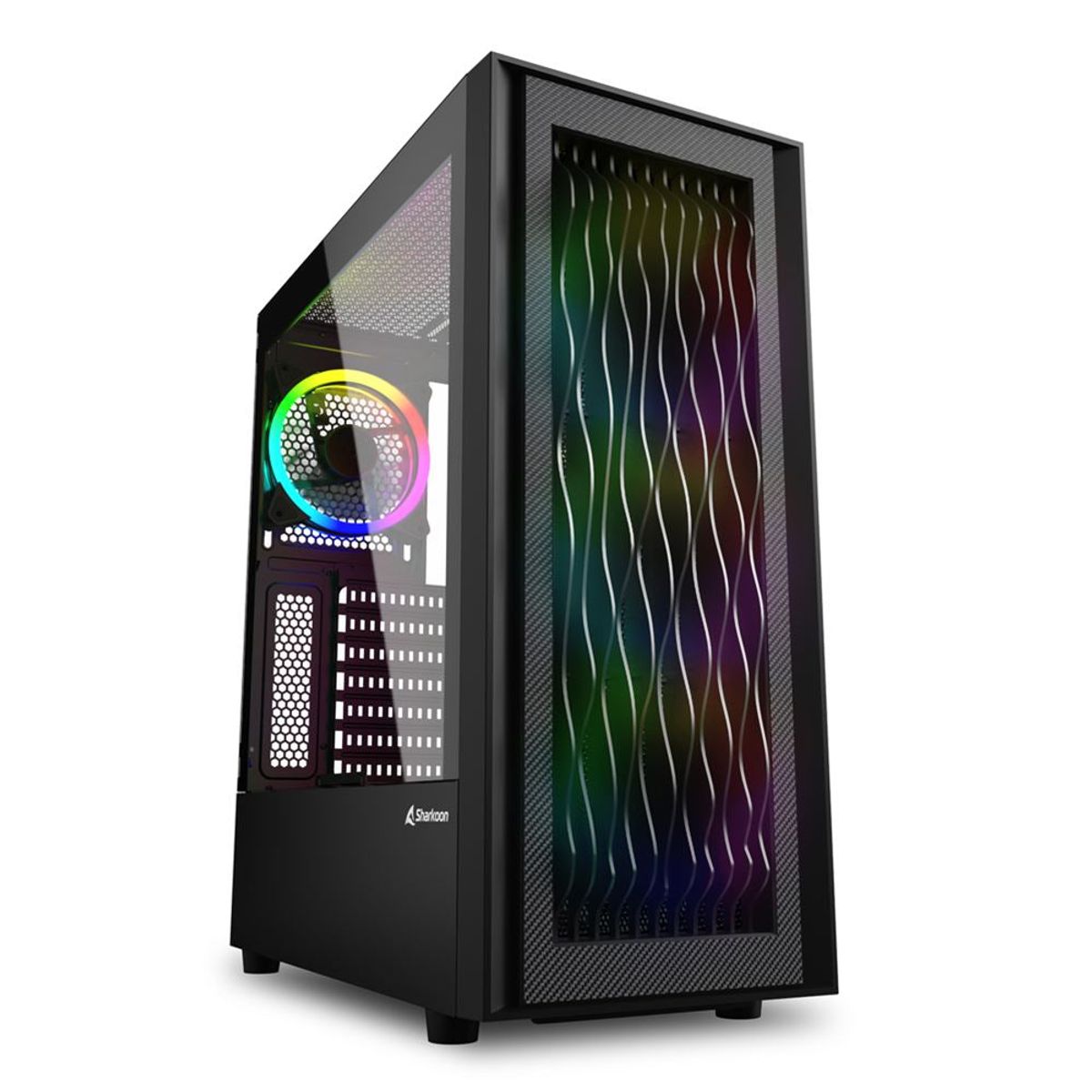 Sharkoon RGB WAVE, pc case (black, tempered glass side panel)