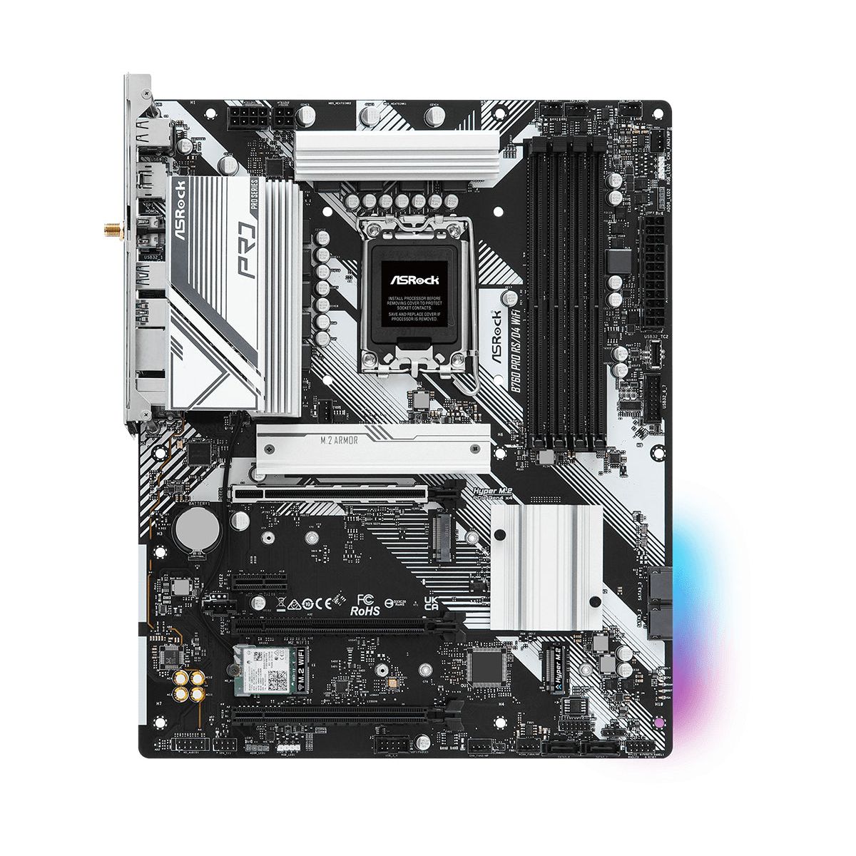 ASRock B760 PRO RS/D4 WIFI - Bundkort - LGA1700 sokkel - USB 3.2 Gen 1 - onboard grafik (CPU påkrævet)