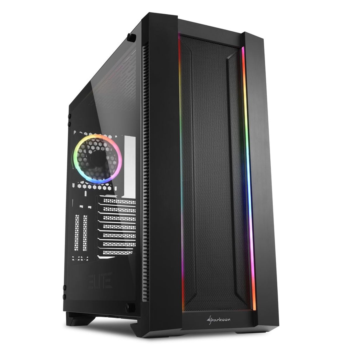 Sharkoon ELITE SHARK CA200M, big-tower case (black, Tempered Glass)