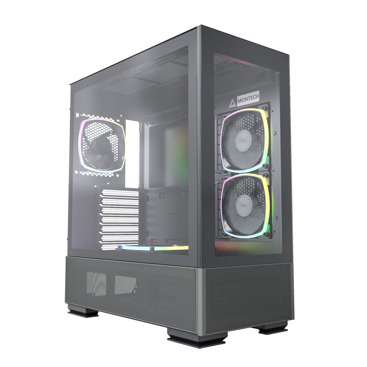 Montech Sky Two Black - Midi-tower, E-ATX, 4x ARGB PWM fans