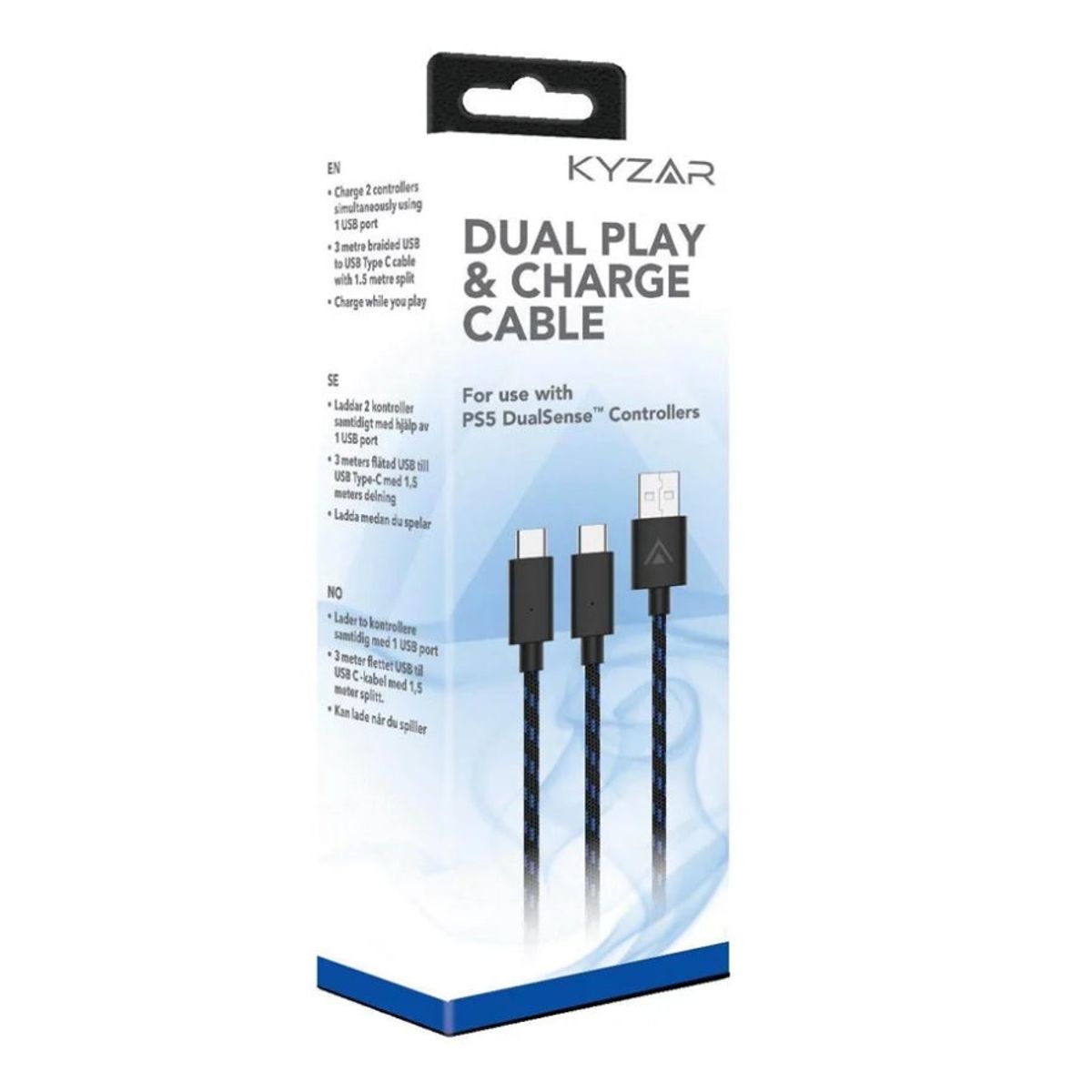 Kyzar Play and charge cable for PS5