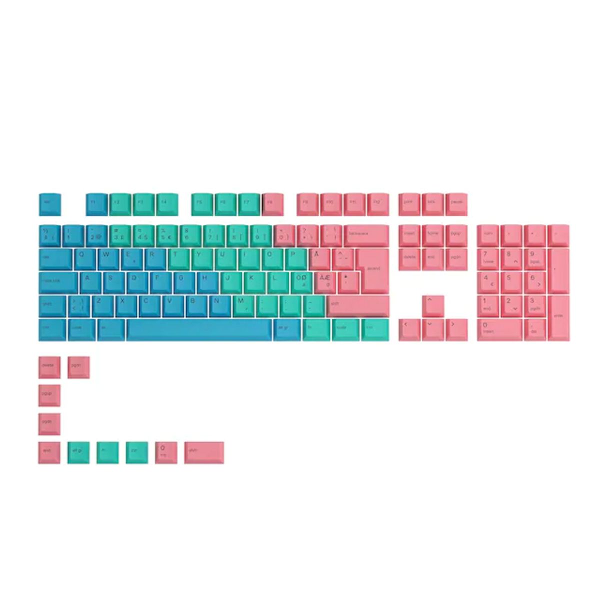 Glorious GPBT Keycaps - 115 PBT keycaps, ISO, Nordic-Layout, Pastel