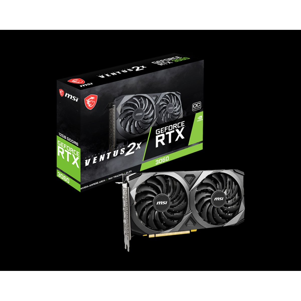 MSI GeForce RTX 3060 VENTUS 2X OC LHR - 12GB GDDR6 RAM - Grafikkort