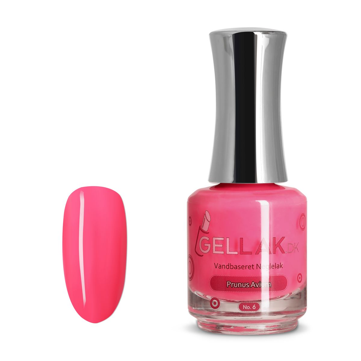 Pink Vandbaseret Neglelak | "Prunus Avium" No. 6 | 15 ml | Gellak.dk