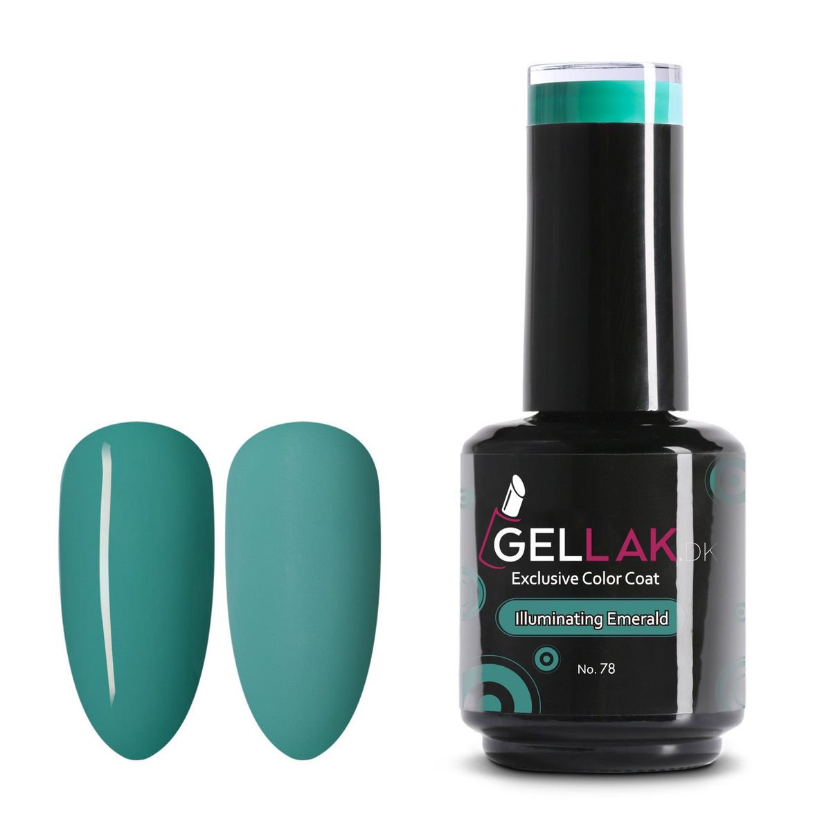 Gel Neglelak Grøn | 15 ml | Illuminating Emerald No. 78 | Gellak.dk