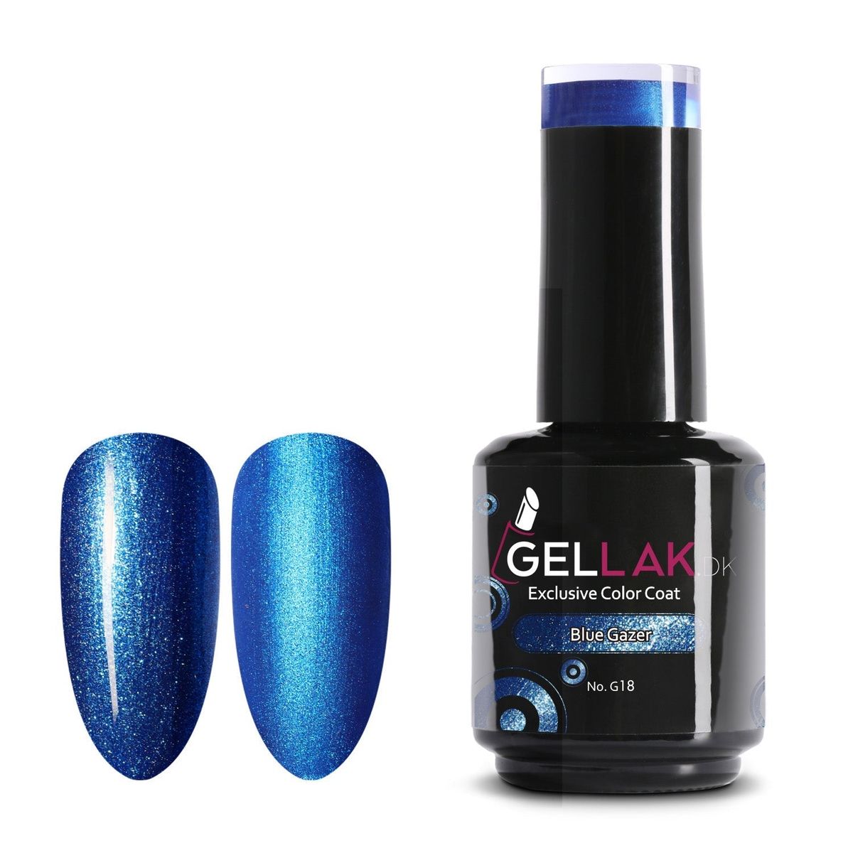 Gel Neglelak Blå | 15 ml | Blue Gazer No. G18 | Gellak.dk