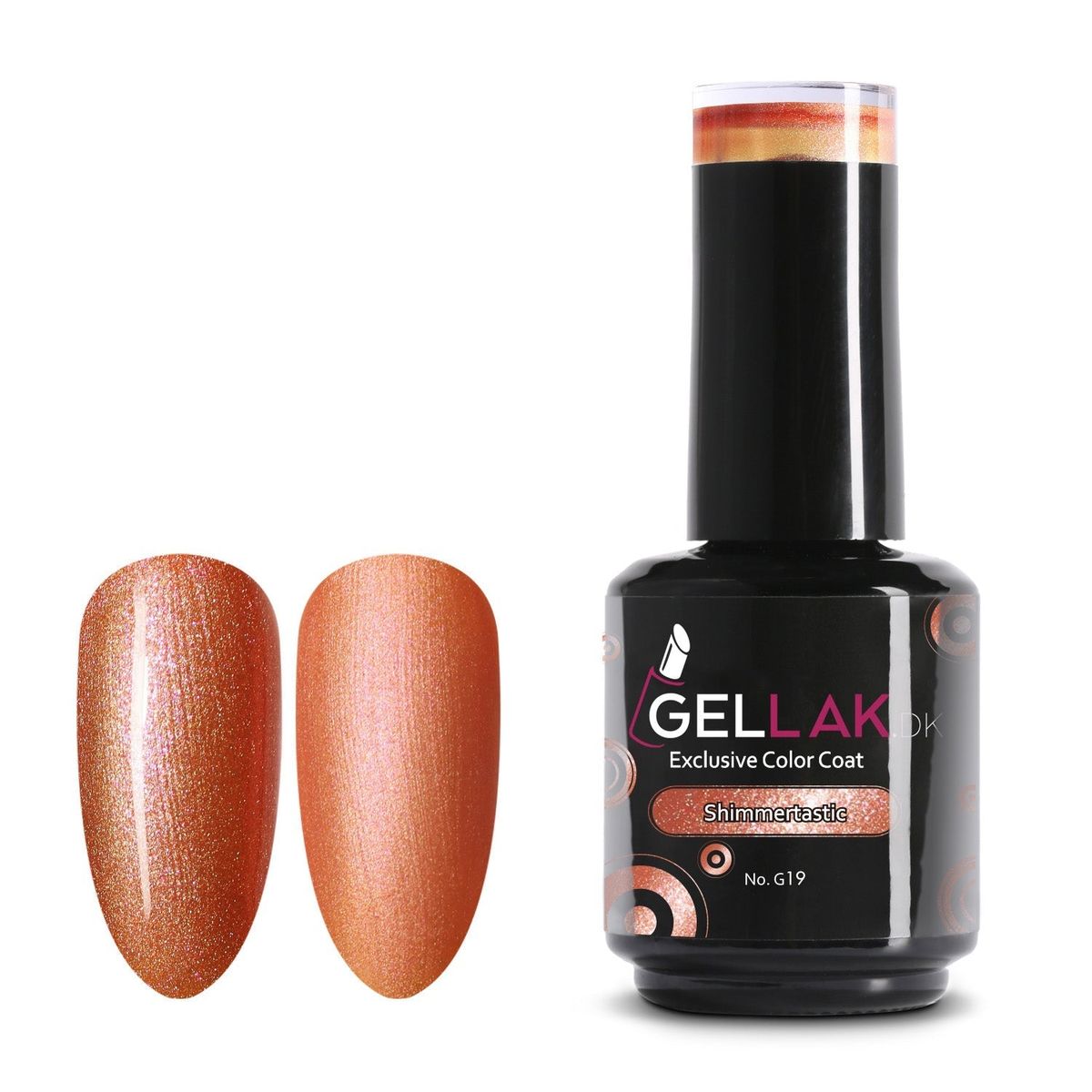 Gel Neglelak Orange | 15 ml | Shimmertastic No. G19 | Gellak.dk