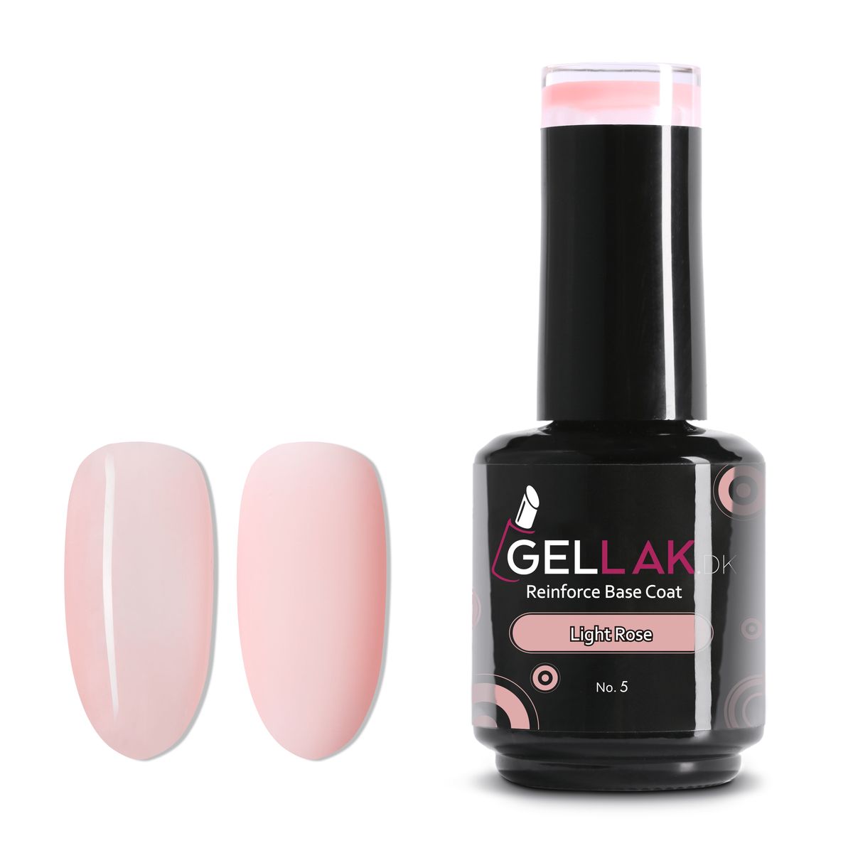 Reinforce Base Coat Lyserød | 15 ml | Light Rose No. 5 | Gellak.dk