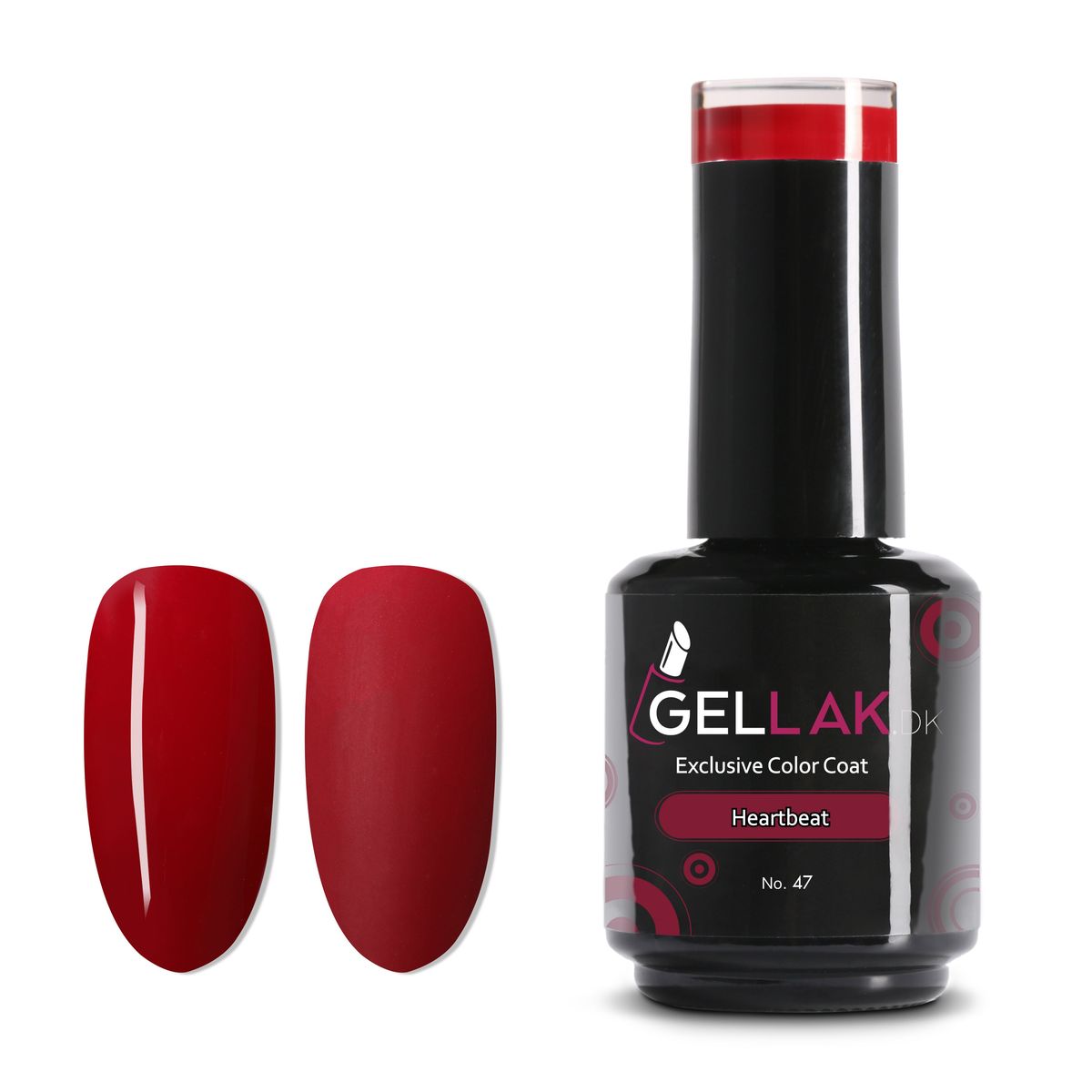 Gel Neglelak Mørkerød | 15 ml | Heartbeart No. 47 | Gellak.dk