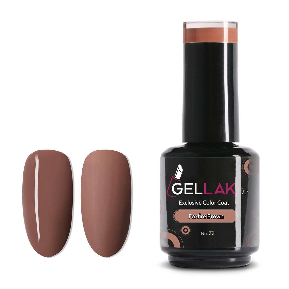 Gel Neglelak Brun | 15 ml | Foxfire Brown No. 72 | Gellak.dk