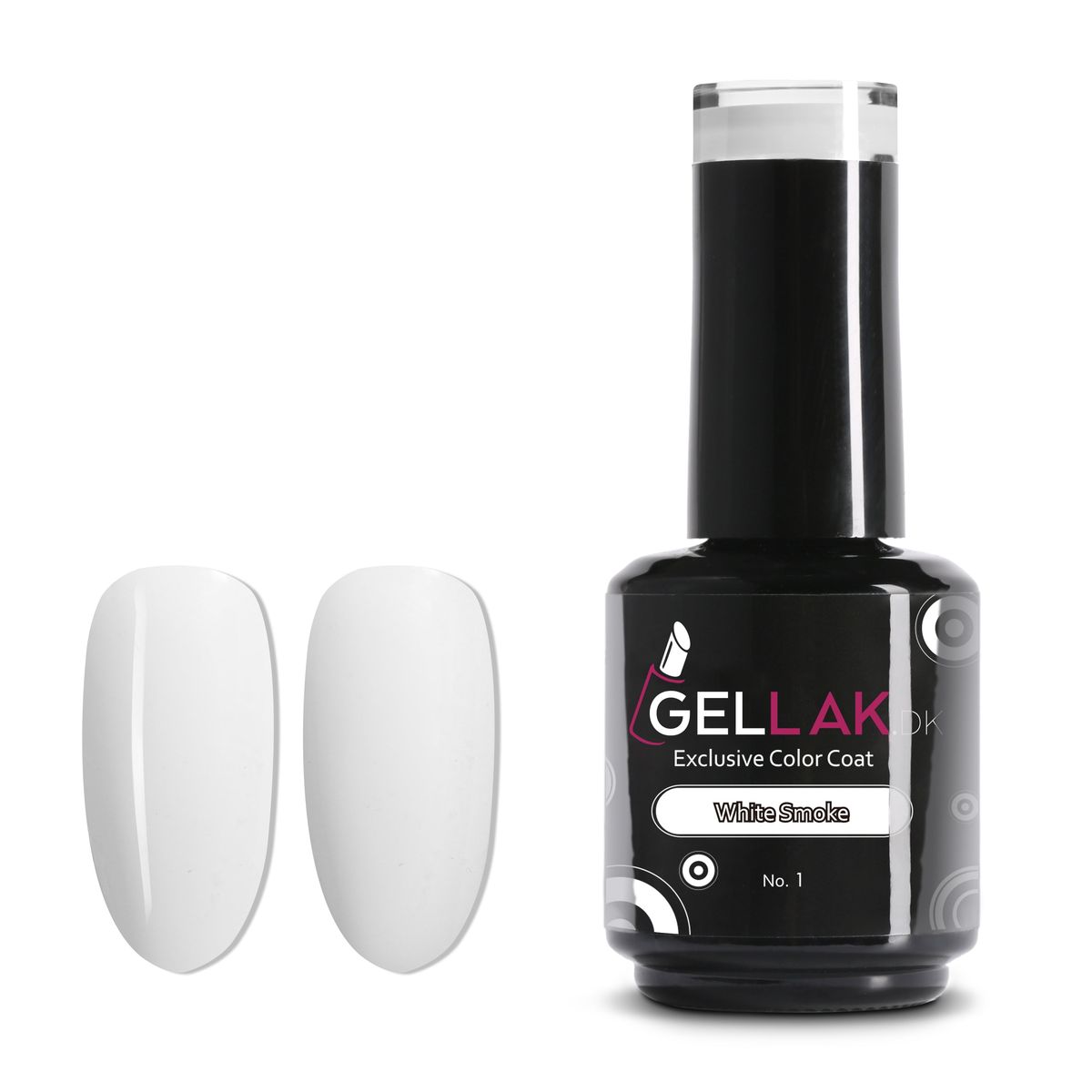 Gel Neglelak Hvid | 15 ml | White Smoke No. 1 | Gellak.dk